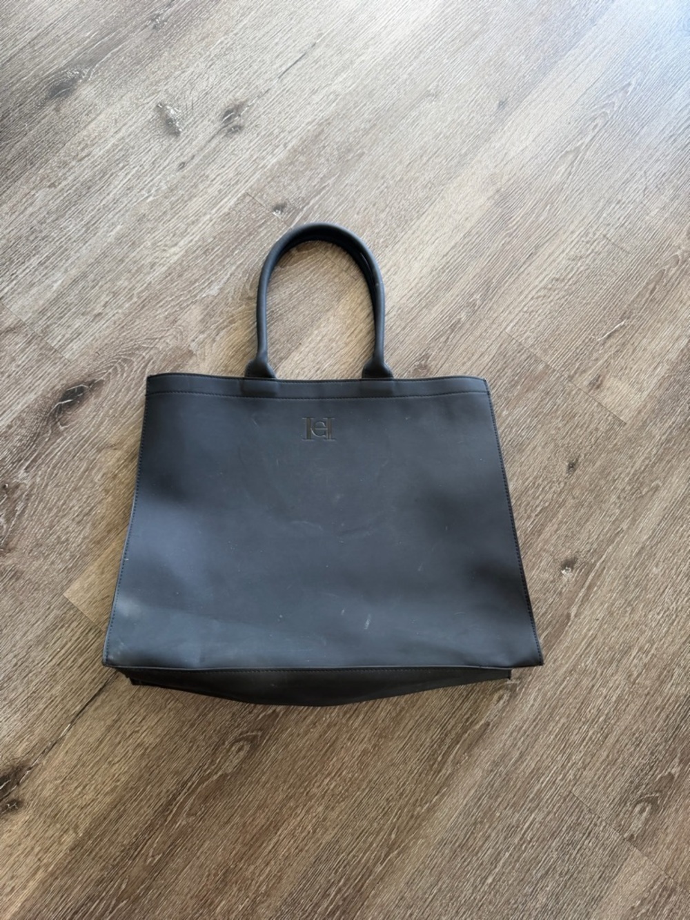 Carolina Herrera Brown Tote with Gold Logo